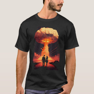 原子爆弾爆発前の恋人夫婦 Tシャツ