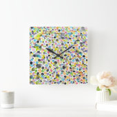 原子状ガムドロップの壁時計 スクエア壁時計 (ホーム)
