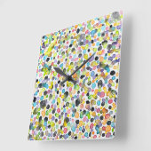 原子状ガムドロップの壁時計 スクエア壁時計 (傾斜)