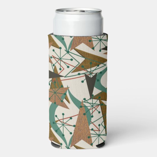 原子矢ミッドセンチュリーモダンスタイルブラウンアクア スリム缶クーラー (Seltzer裏面)