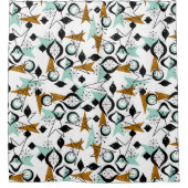 原子矢印 |世紀半モダンば シャワーカーテン (正面)