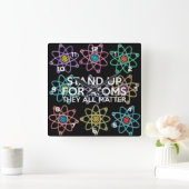 原子科学に立ち向かう スクエア壁時計 (ホーム)