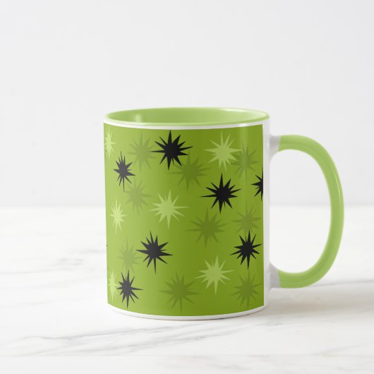 原子緑のスターバストの信号器のマグ マグカップ (右)