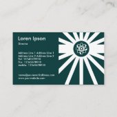 原子線 – 濃いティール（緑がかった色）緑 名刺 (裏面)