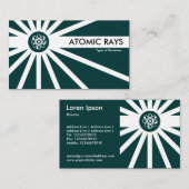 原子線 – 濃いティール（緑がかった色）緑 名刺 (正面/裏面)