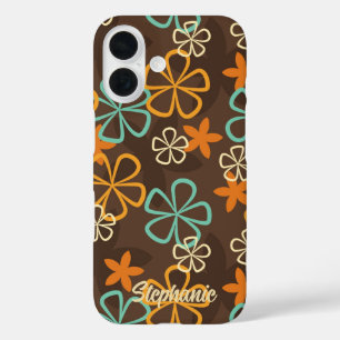 原子花 – 世紀中葉モダン花 iPhone 16ケース