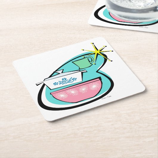 原子調理器デザインコースター スクエアペーパーコースター (アングル)