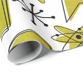 原子黄と黒の大規模 ラッピングペーパー (ロールコーナー)