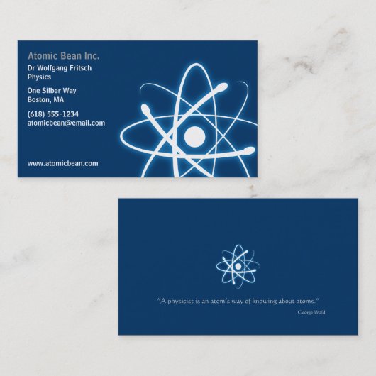 原子|の科学者の青 名刺 (正面/裏面)