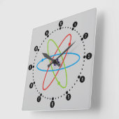 原子 スクエア壁時計 (傾斜)