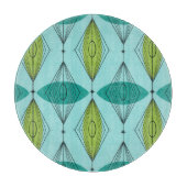 原子Ogeeおよびスターバストのガラスまな板 カッティングボード (正面)