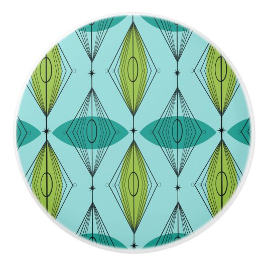 原子Ogeeおよびスターバストパターン陶磁器のノブ セラミックノブ (正面)