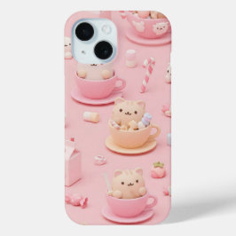 原宿スタイル:Natasha Usによるカップの子猫 iPhone 15ケース