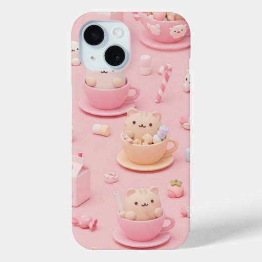 原宿スタイル:Natasha Usによるカップの子猫 Case-Mate iPhoneケース (裏面)