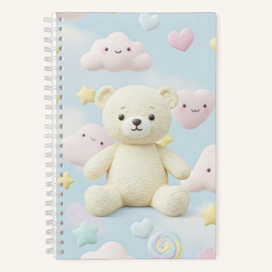 原宿スタイル:Natasha Usによる雲と星 ノートブック (正面)