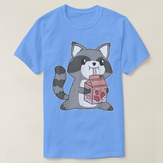 原宿日本アニメかわいいかわいい日本のラクーン Tシャツ (デザイン正面)