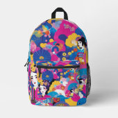 原宿柄 プリントバックパック (正面)