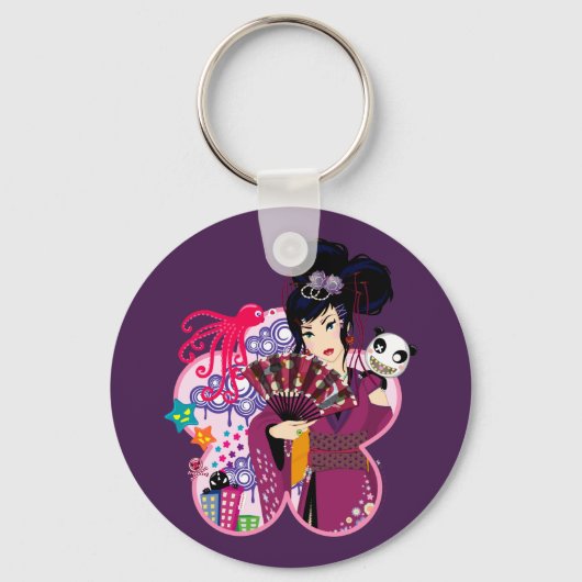 原宿町の彩花 キーホルダー (正面)