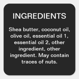 原料シンプル商品ラベルのシール スクエアシール