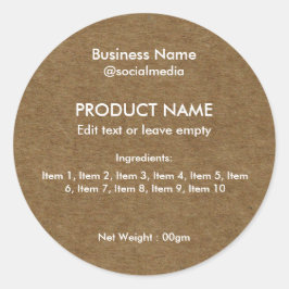 原料モダン製品ラウンドラベルのリスト ラウンドシール