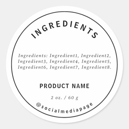 原料モダン製品ラベル ラウンドシール (正面)