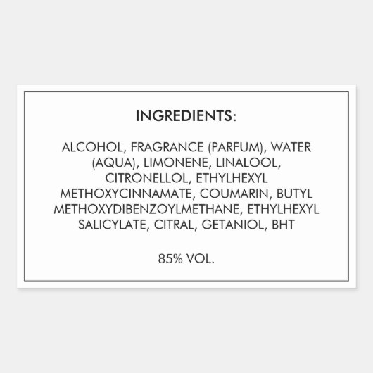 原料製品ラベル 長方形シール (正面)