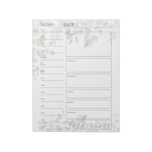 原日プランナーユーカリ水彩40ページ ノートパッド (回転)