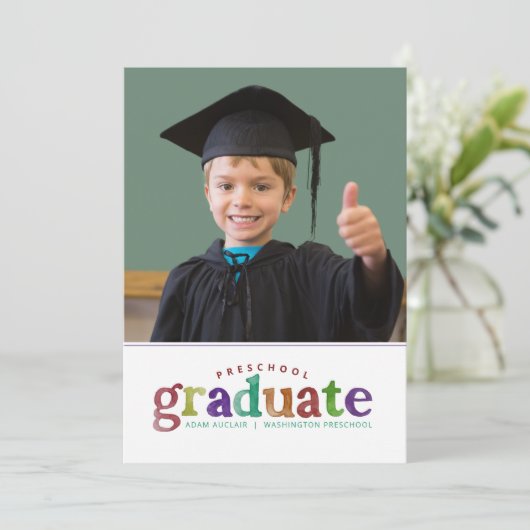 原水色プレスクール絵を描卒業生 招待状 (スタンド正面)