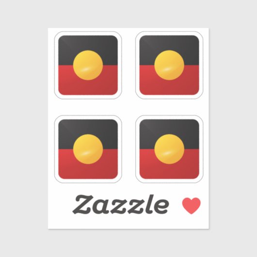 原点正方形の光沢フラグ シール (シート)