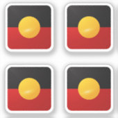 原点正方形の光沢フラグ シール (正面)