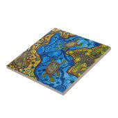 原生にカメの絵を描くこと タイル (側面)