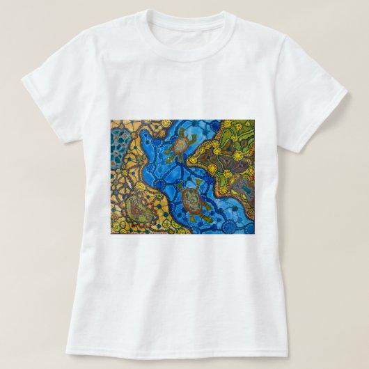 原生にカメの絵を描くこと Tシャツ (デザイン正面)