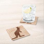 原生のカンガルーの点の絵画 スクエアペーパーコースター (インサイチュ)