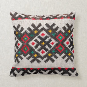 原生のリネン交差ステッチの刺繍パターン クッション