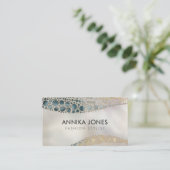 原生の点の芸術のスタイルの大理石の抽象芸術 名刺 (スタンド正面)