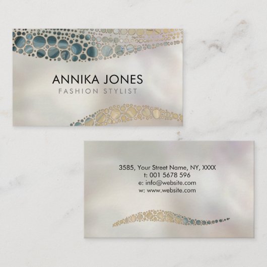原生の点の芸術のスタイルの大理石の抽象芸術 名刺 (正面/裏面)