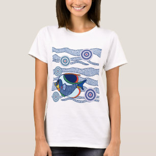 原生の点の芸術の魚01 Tシャツ