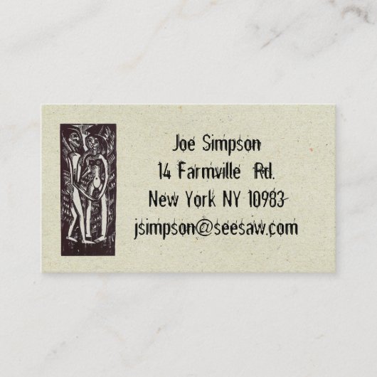 原生インク木版画の名刺 名刺 (正面)