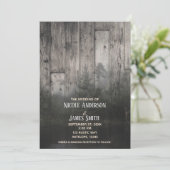 原生林の湖と松の木の森と林のウェディング 招待状 (スタンド正面)