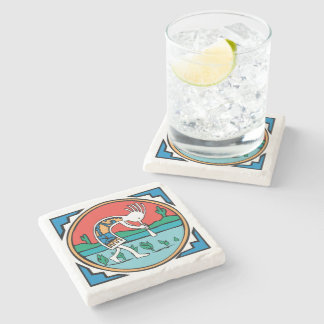 原産のアメリカインディアンのココペリ ストーンコースター