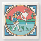 原産のアメリカインディアンのココペリ ストーンコースター (正面)