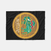 原産のアメリカインディアンのバッファロー フリースブランケット (正面(横))