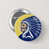 原産のアメリカインディアンの責任者 缶バッジ (正面&裏面)