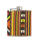 原産のアメリカインディアンの黄色いデザイン フラスク (正面)