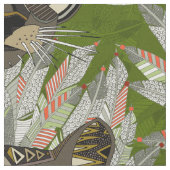 原産のオオヤマネコの緑 ファブリック (クローズアップ)