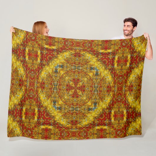 原産のショショーニ族の日曜日の精神の砂の曼荼羅の芸術 フリースブランケット (インサイチュ)