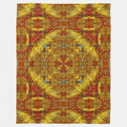 原産のショショーニ族の日曜日の精神の砂の曼荼羅の芸術 フリースブランケット (正面)