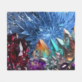 原石の宝石の宝石の結晶 フリースブランケット (正面(横))