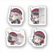 原神シャルロット4枚ステッカーシート シール (正面)