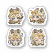 原神 かちな 4枚ステッカーシート シール (正面)